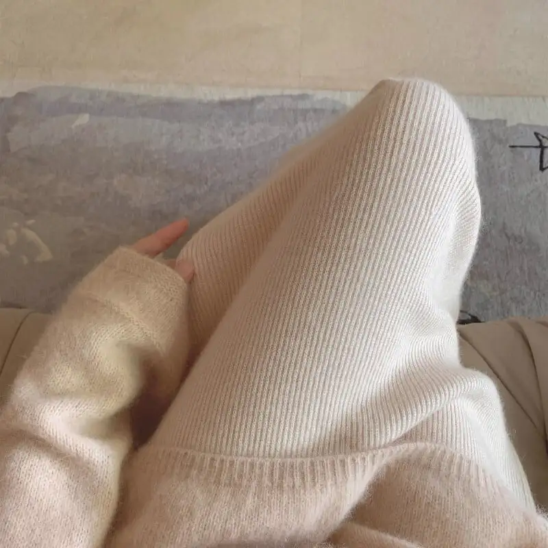 ボトムス スカート 3色展開 ニット エレガント コーヒー色 ベージュ ライトピンク