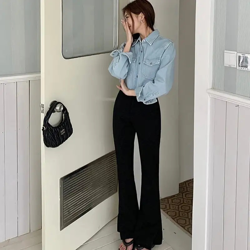 ボトムス パンツ ドレープ感 スリット裾 脚長効果