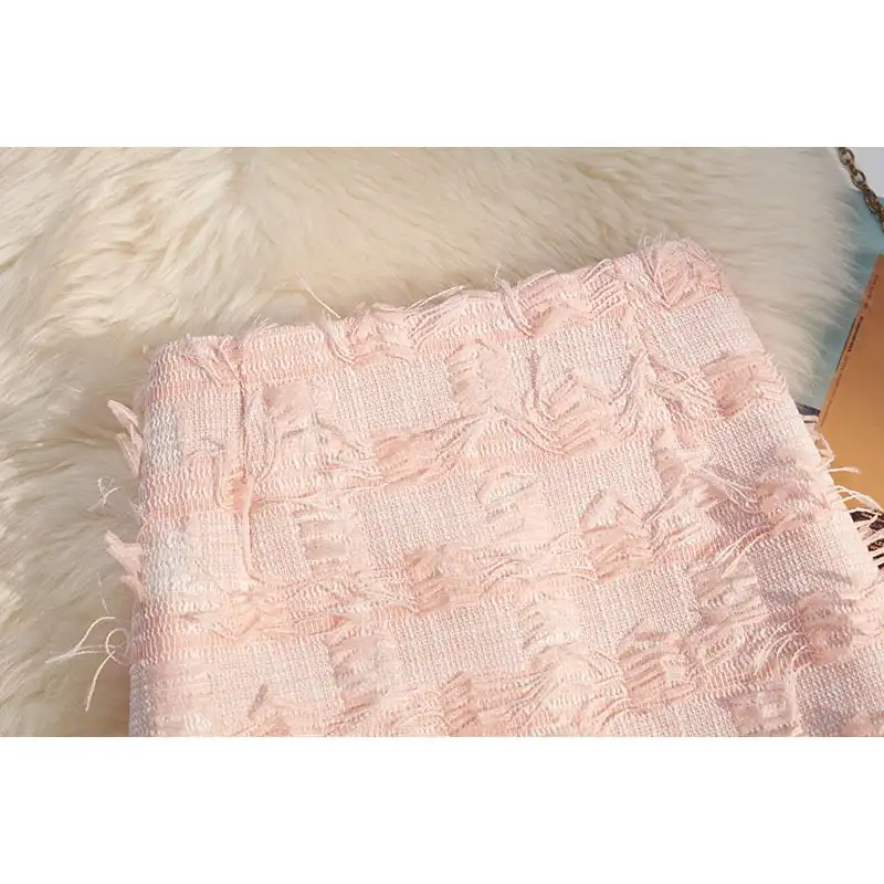 ボトムス スカート 3色展開 ミニスカート ハイウエスト タッセル ブラック ベージュ ピンク