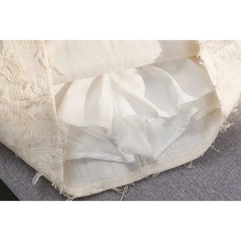 ボトムス スカート 3色展開 ミニスカート ハイウエスト タッセル ブラック ベージュ ピンク