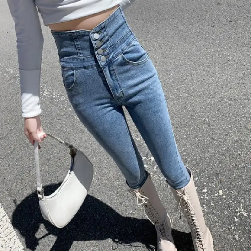 ボトムス デニムパンツ ３色展開 着痩せ ハイウエスト 流行兆し