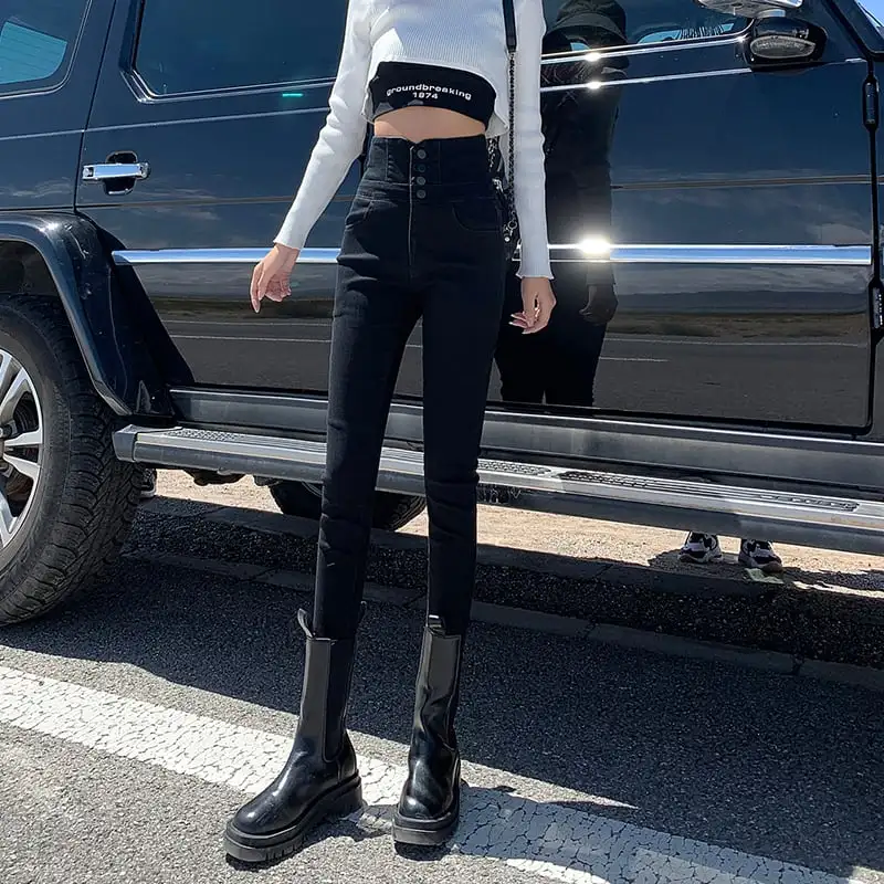 ボトムス デニムパンツ ３色展開 着痩せ ハイウエスト 流行兆し