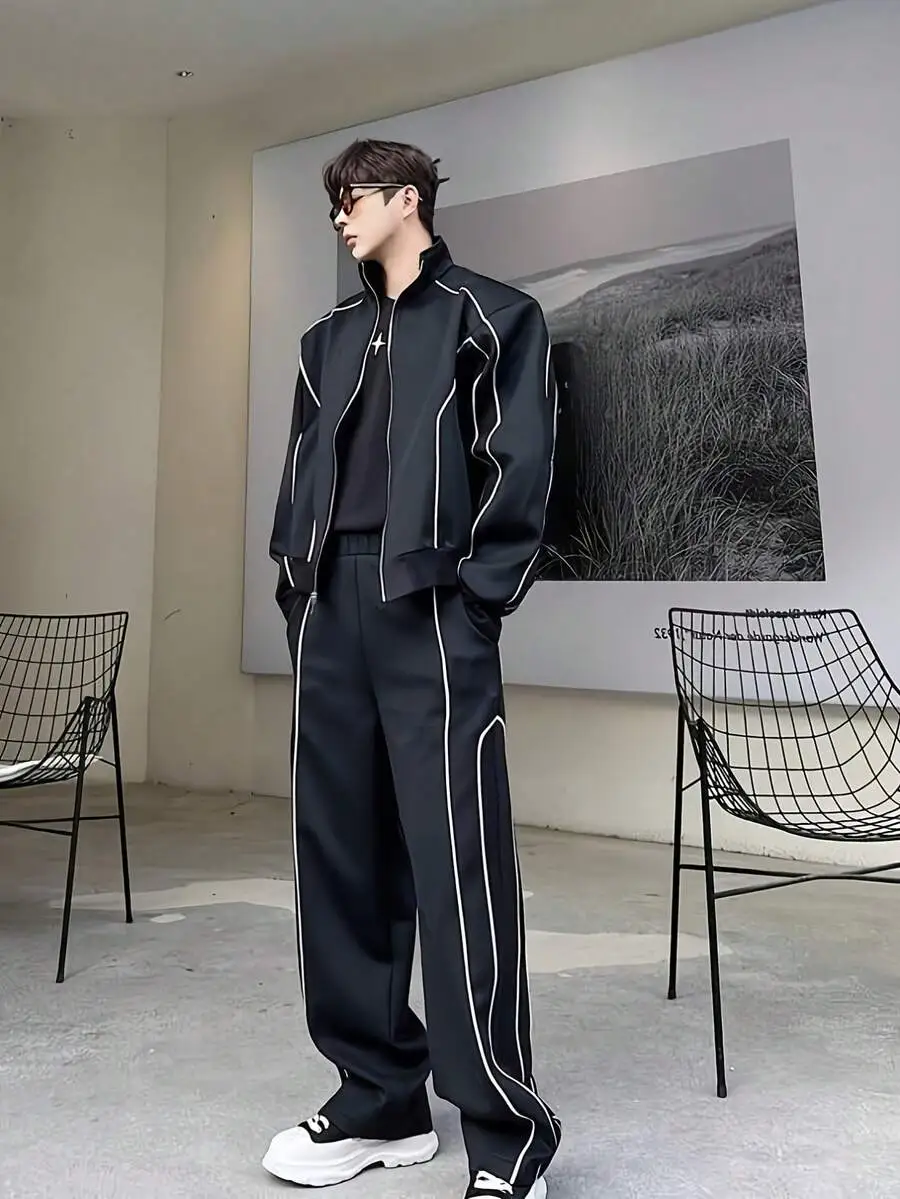 ゆったり カジュアル 通気性 快適 長袖 長ズボン カジュアルスーツ セットアップ