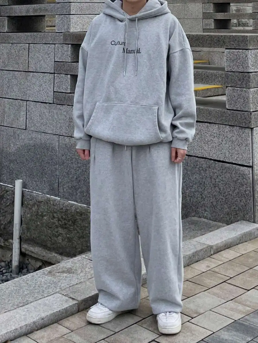 カジュアル プリントフーディー ルーズフィット スウェットシャツ スウェットパンツ 2点セット