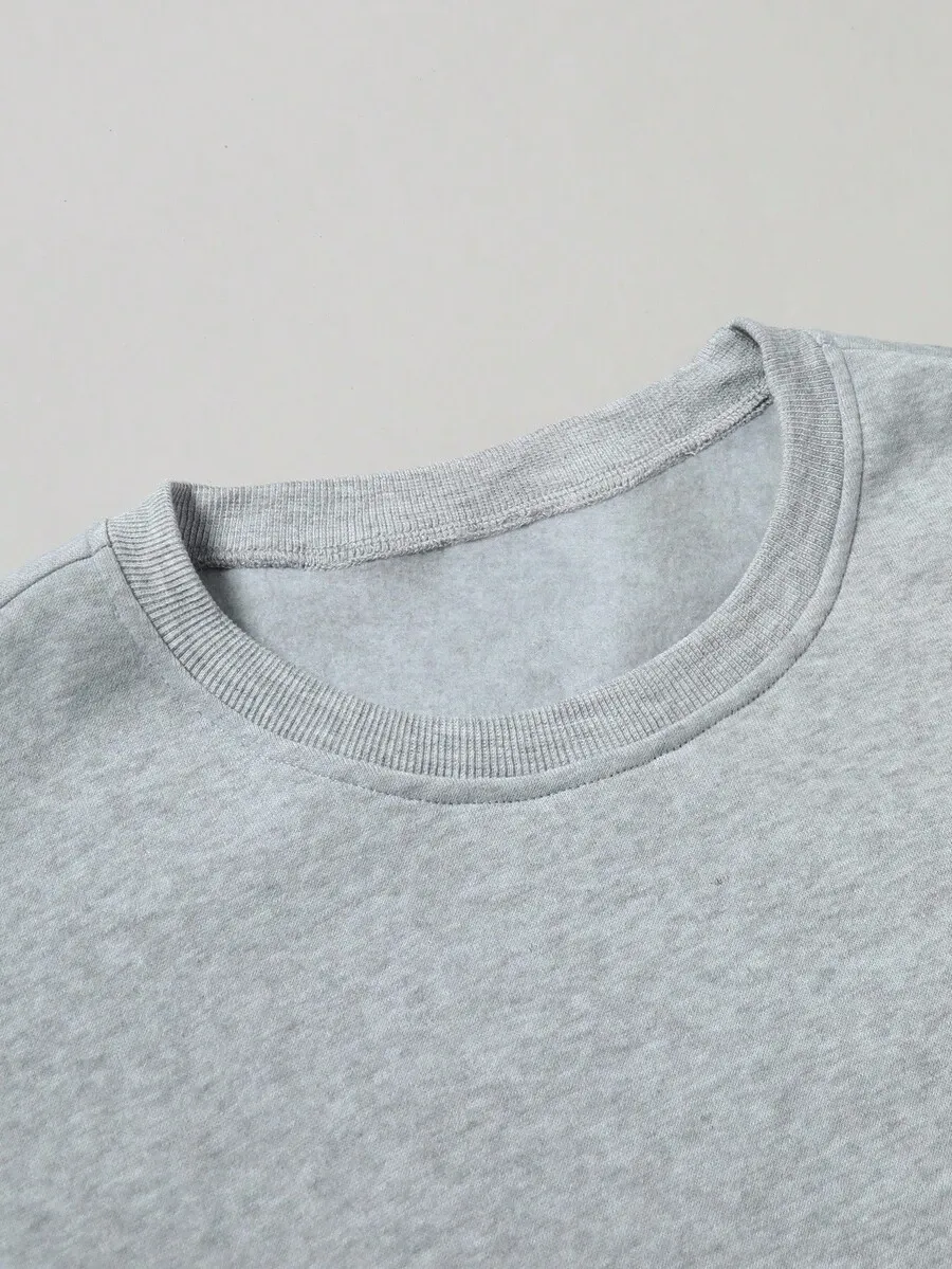 メンズ 無地 クルーネック 長袖 カジュアル スウェットシャツ  スウェットパンツ セット