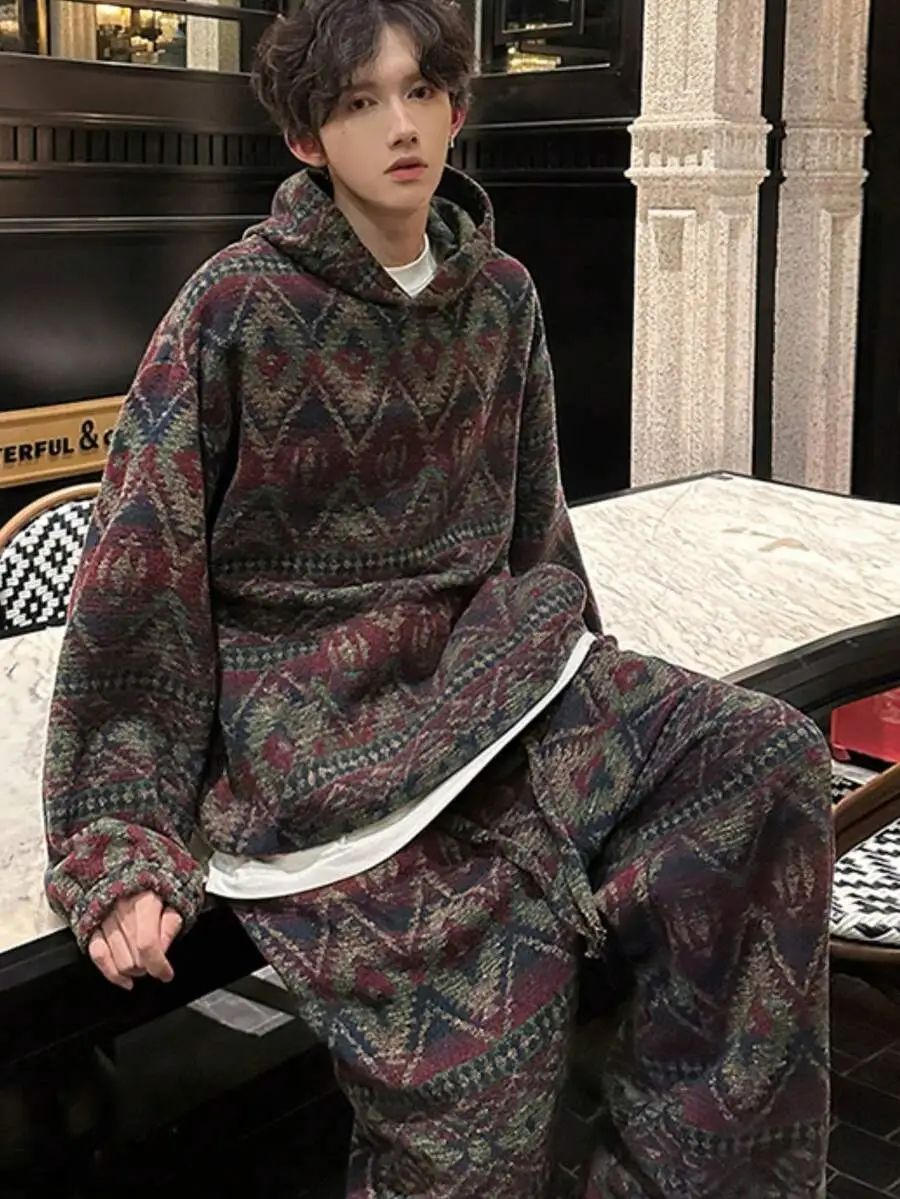スウェットセットアップ メンズ 長袖 フード付き プルオーバー パーカー パンツ セットアップ