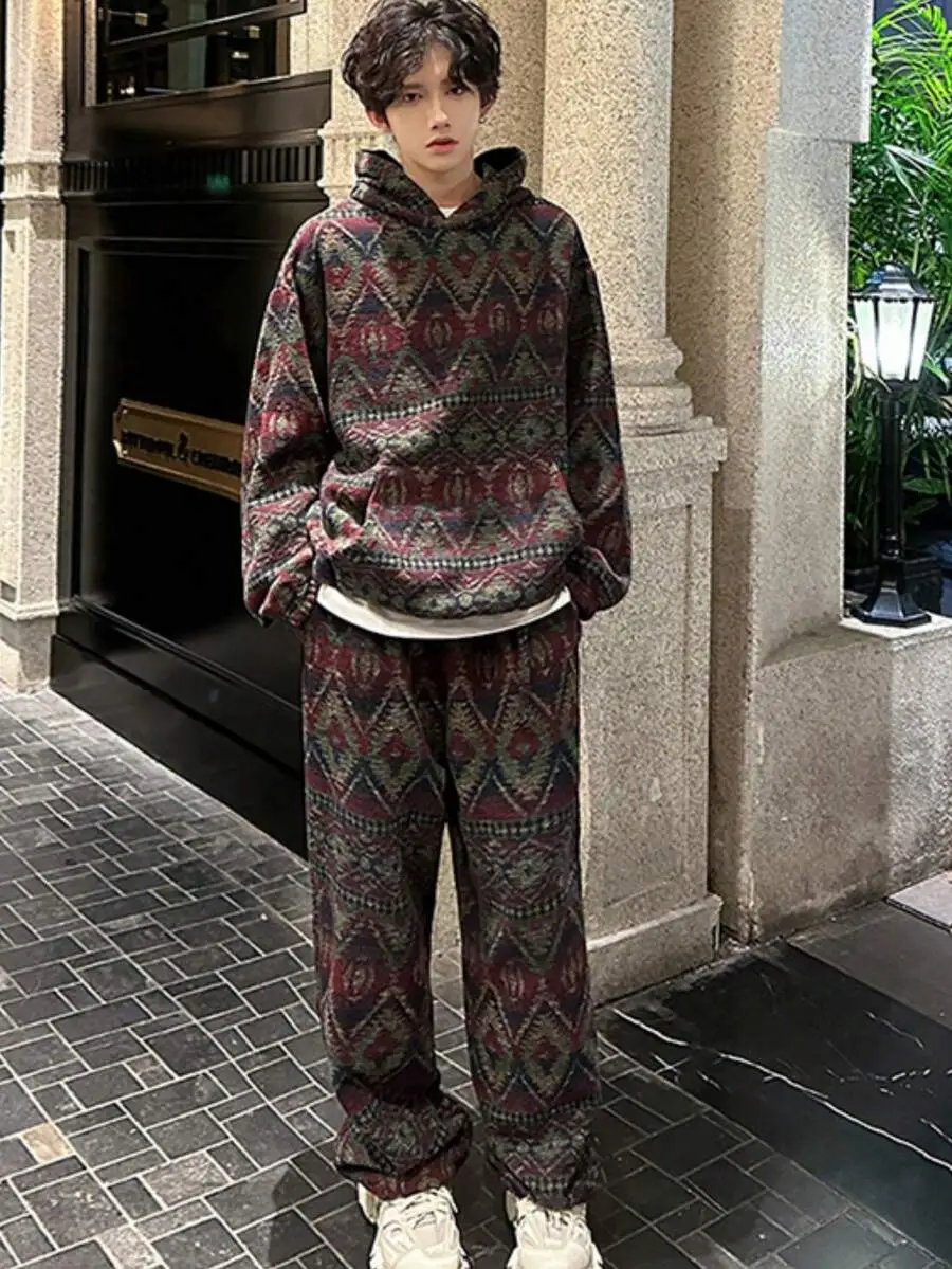 スウェットセットアップ メンズ 長袖 フード付き プルオーバー パーカー パンツ セットアップ