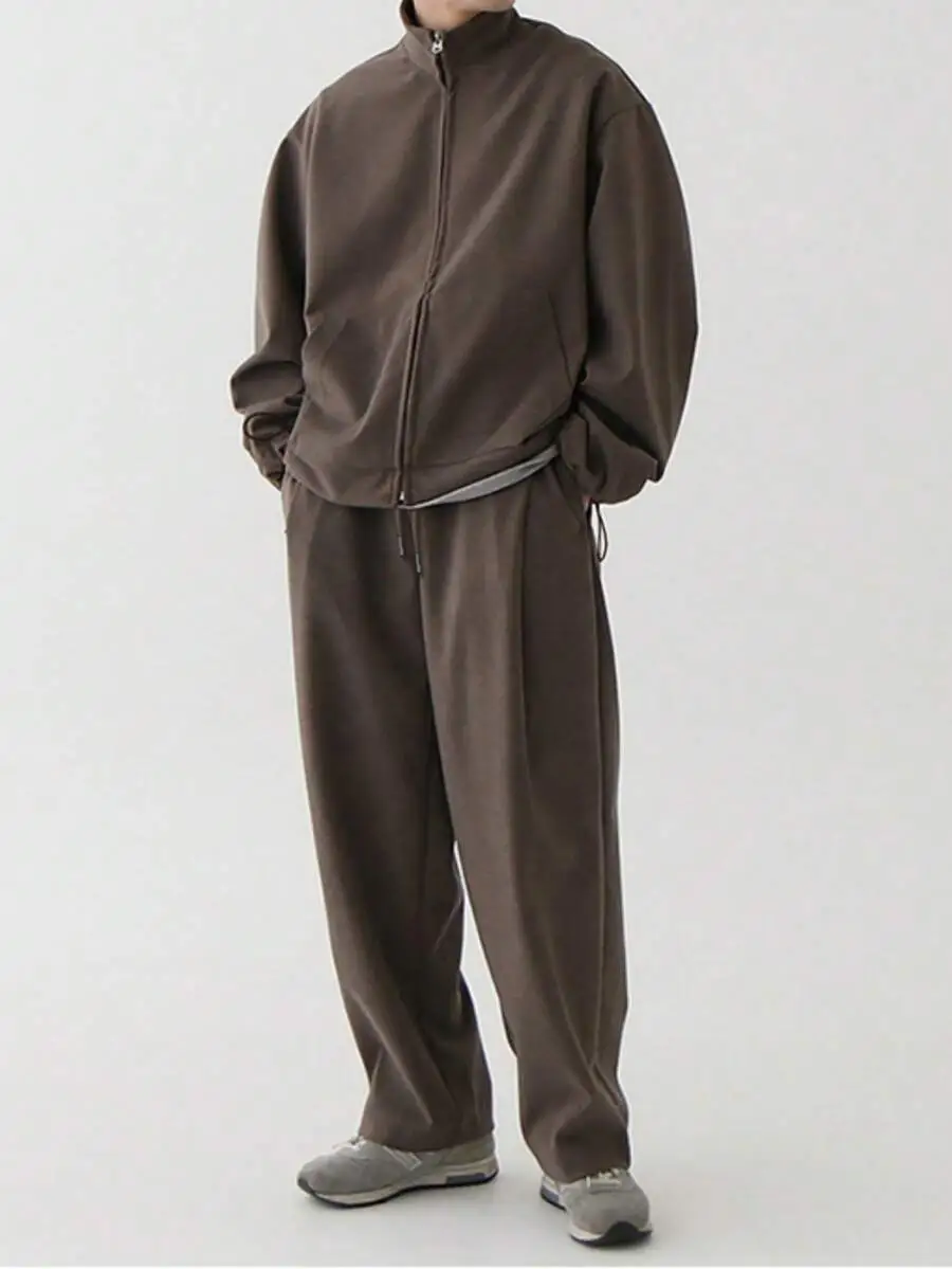 カジュアル 無地 スウェットシャツ パンツ 2点セット