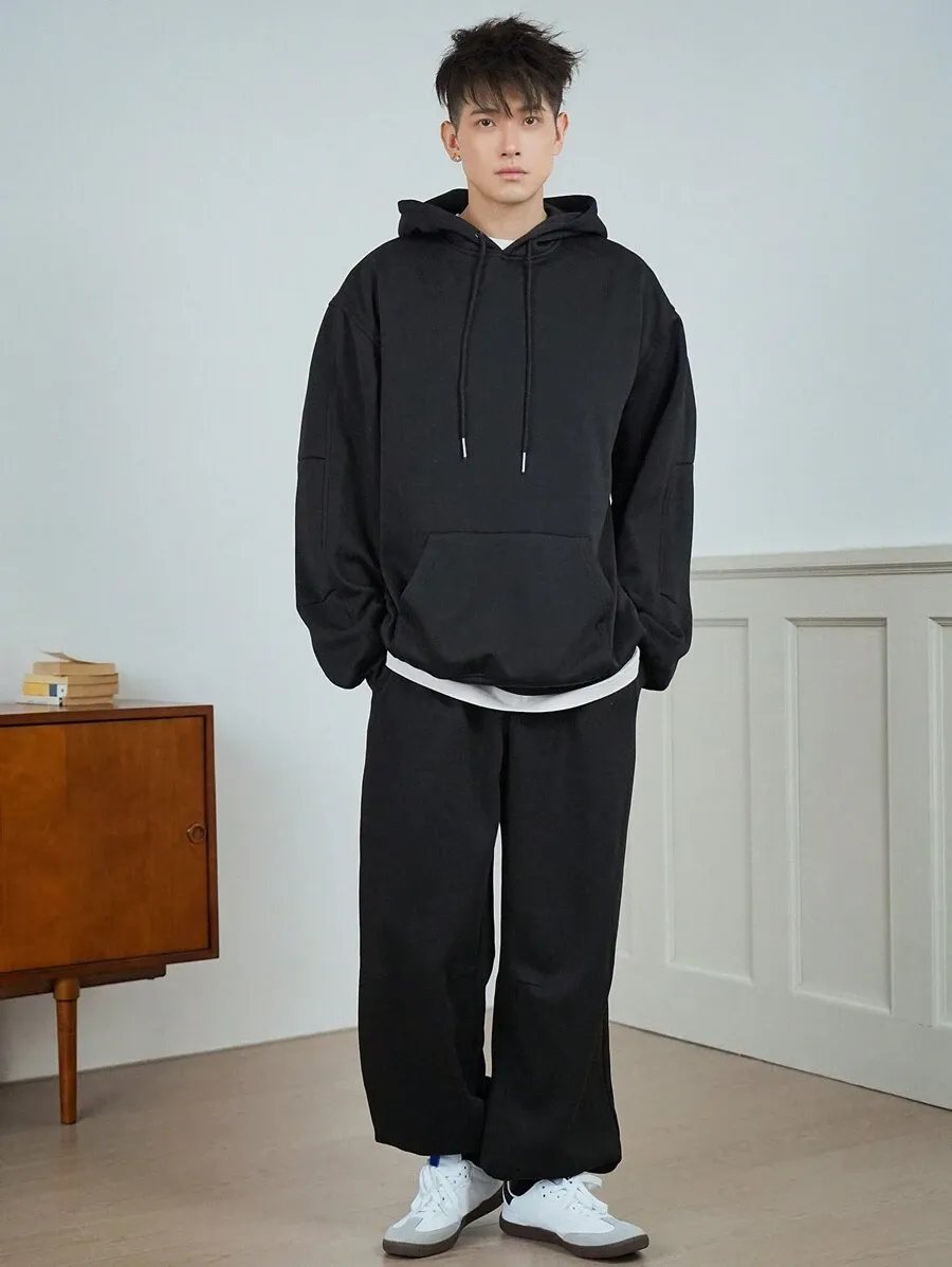 メンズ 無地 パーカー スエットパンツ セット