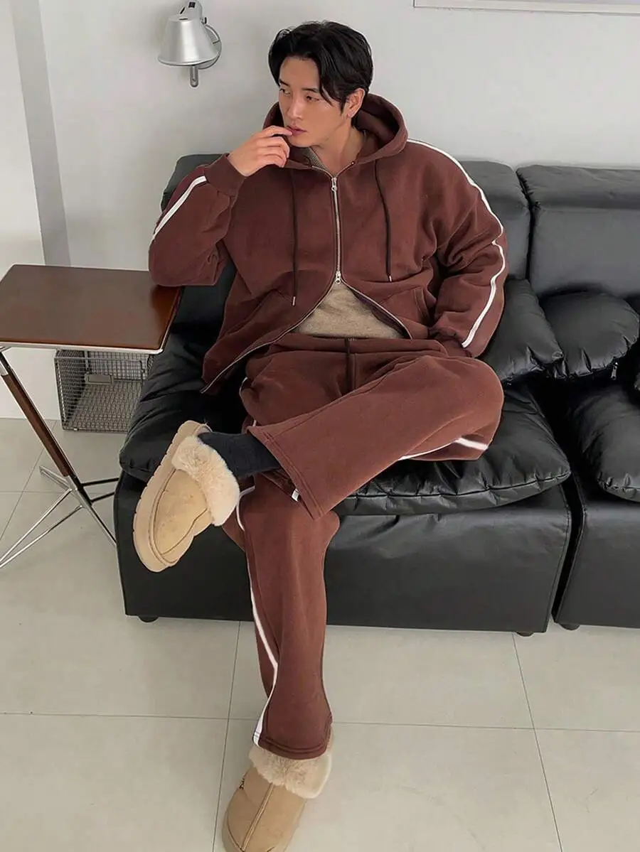 メンズ 無地 スウェットシャツ  パーカー セット