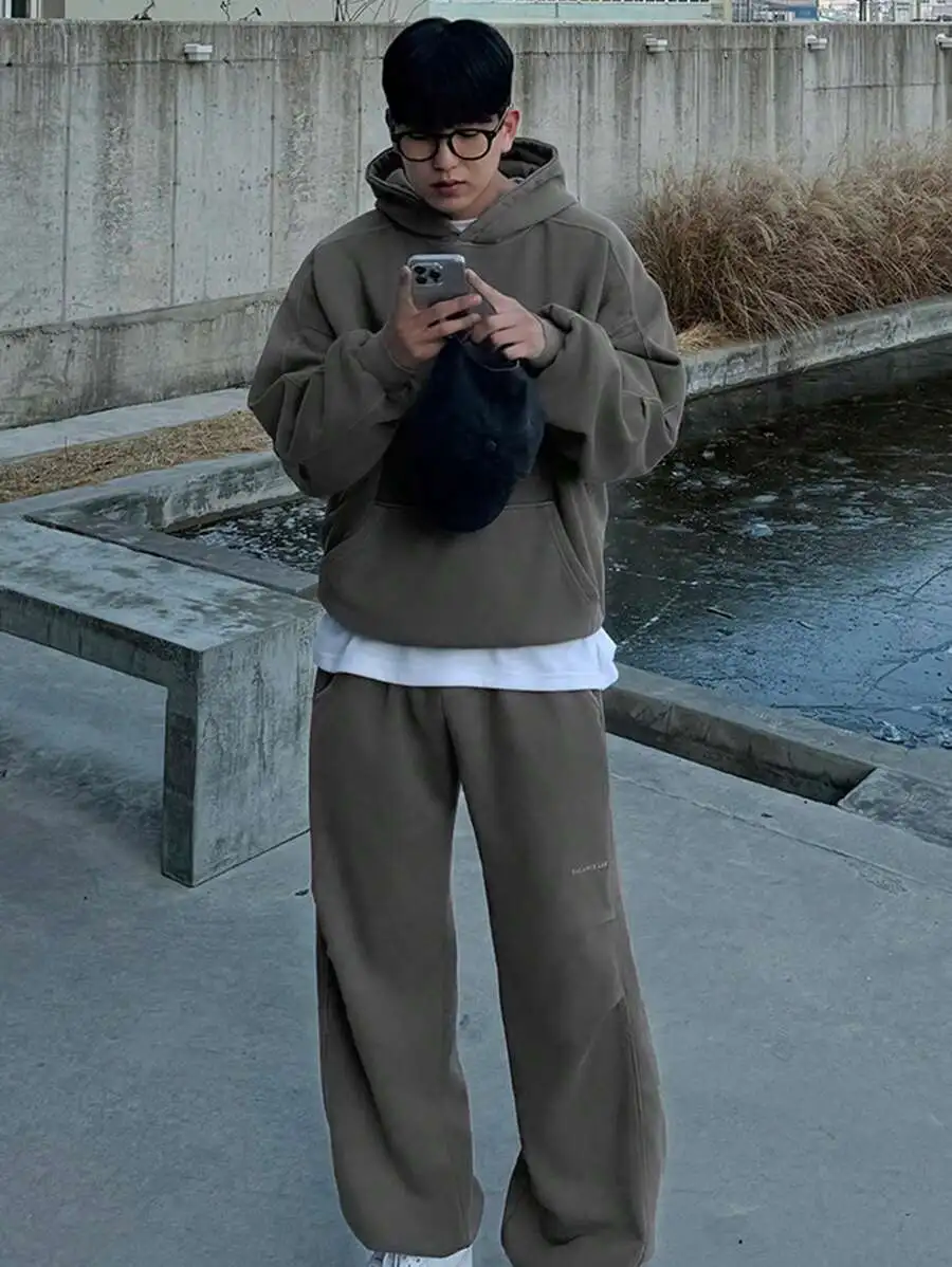 ルーズ メンズ  裏地付き パーカー セット