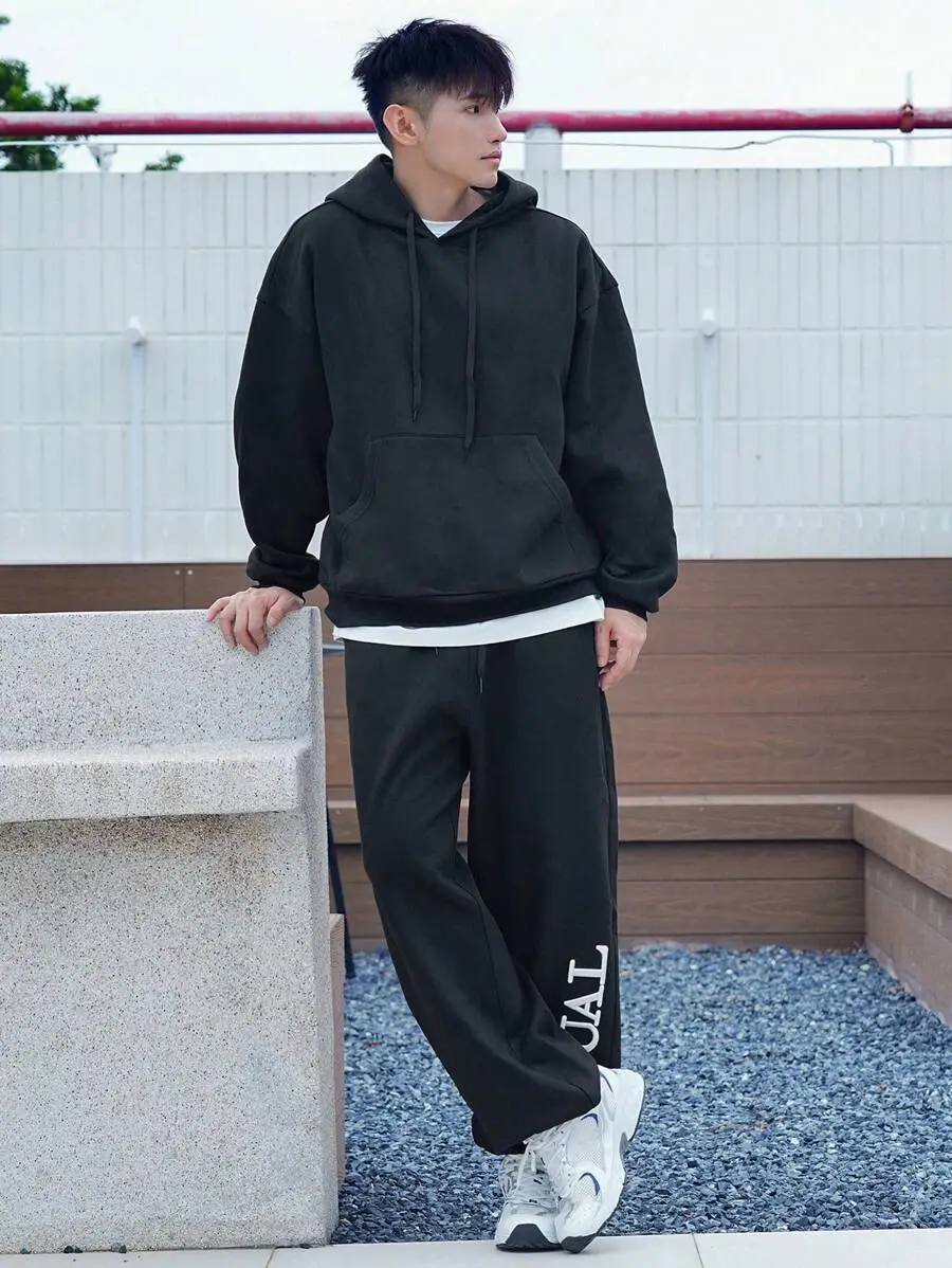 メンズ レター 刺繍 スウェットシャツ セット