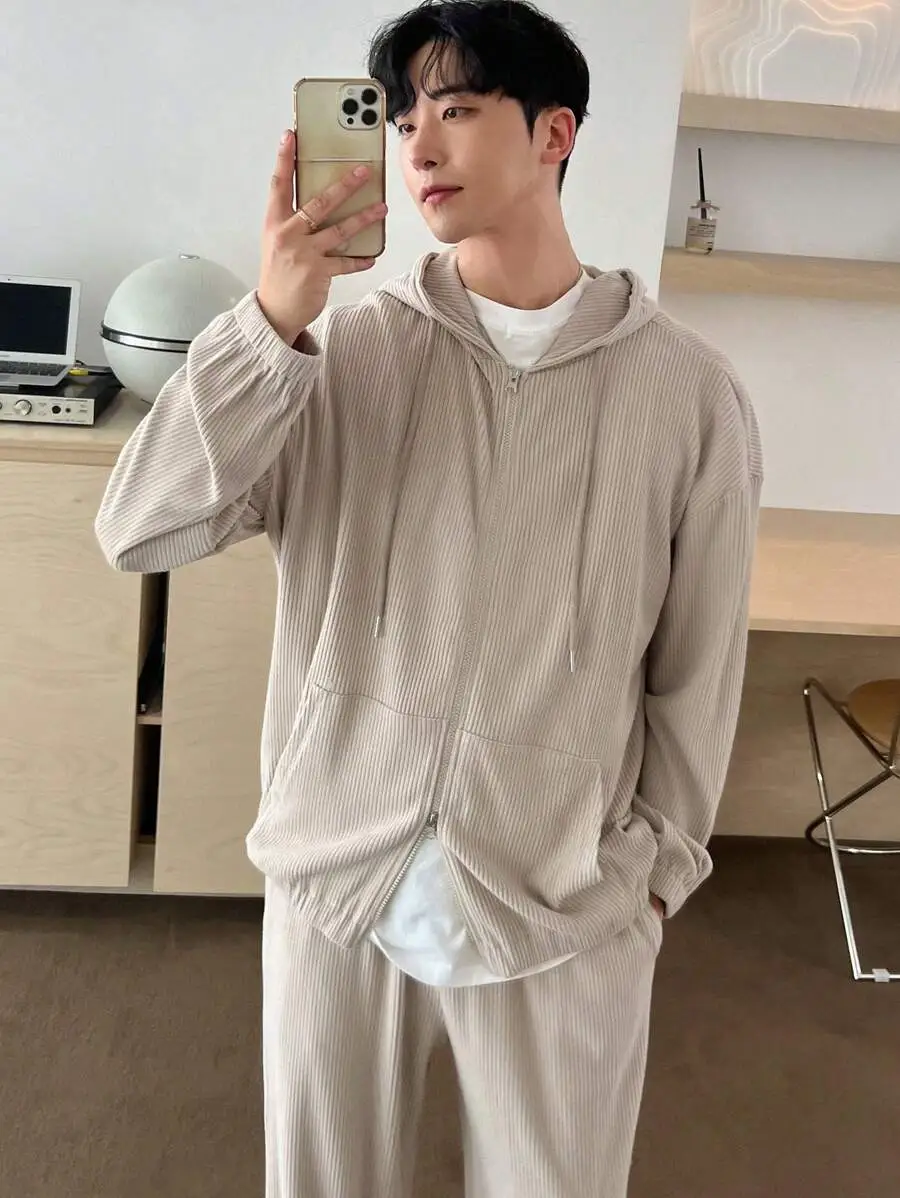 無地 パーカー トラックスーツ ドローストリング セット