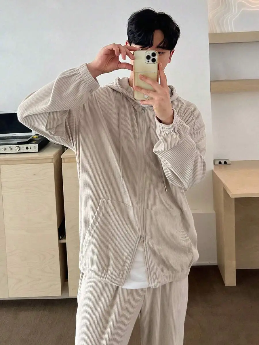 無地 パーカー トラックスーツ ドローストリング セット