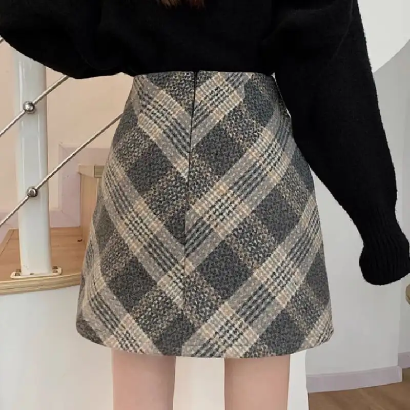 ボトムス スカート ミニスカート 2色展開 カジュアル チェック柄