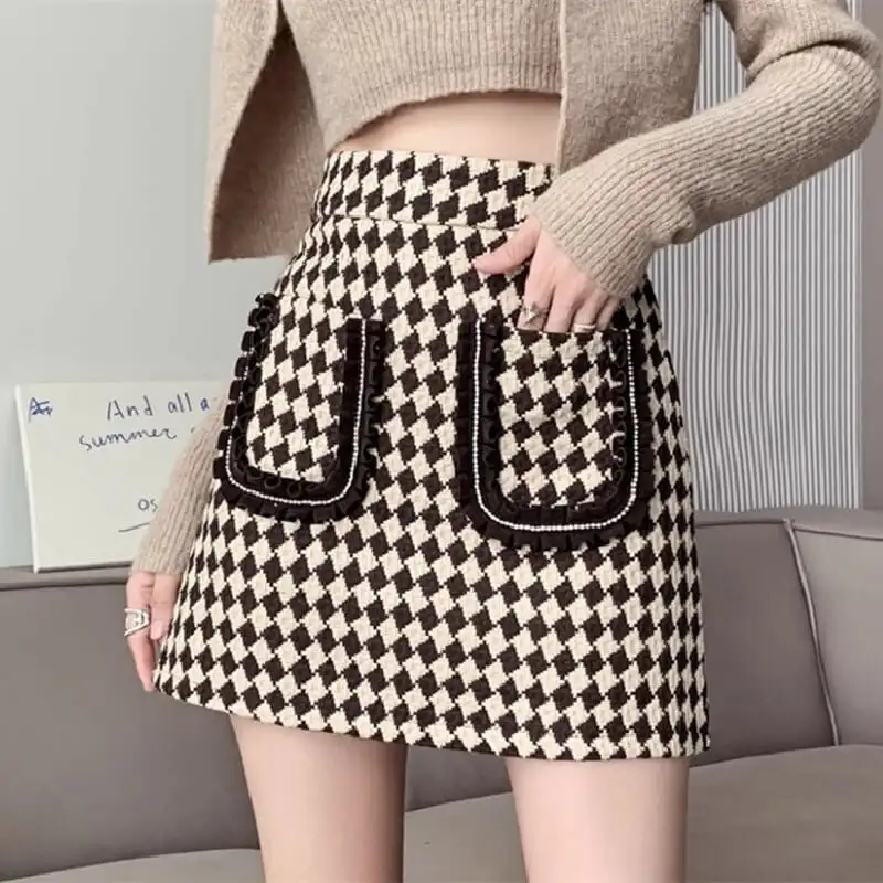 ボトムス スカート 2色展開 ミニスカート チェック柄