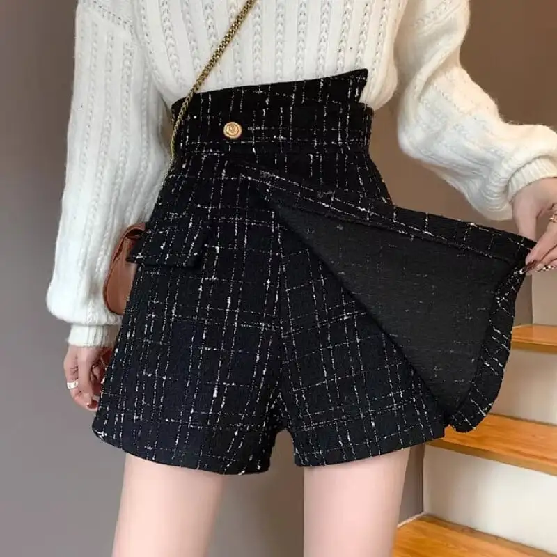 ボトムス スカート 2色展開 ミニ丈 ツイード デザイン感 大きいサイズ