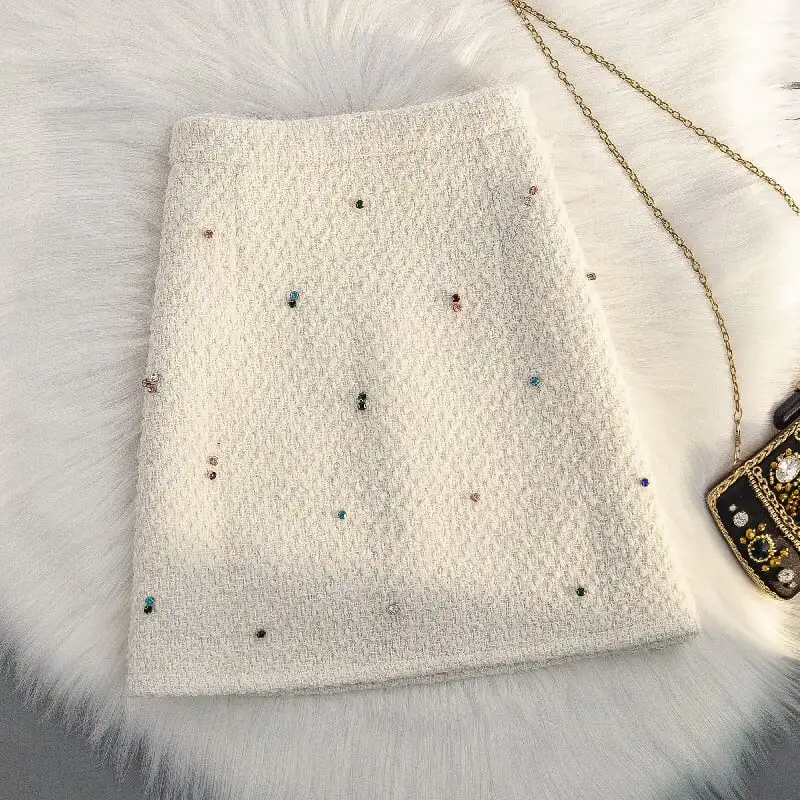 ボトムス スカート 2色展開 ミニスカート 気質溢れる カジュアル ツイード