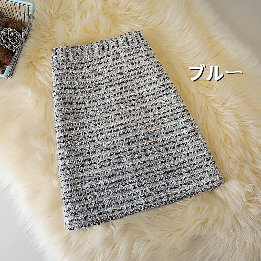 ボトムス スカート 3色展開 ミニスカート ツイード 気質満点