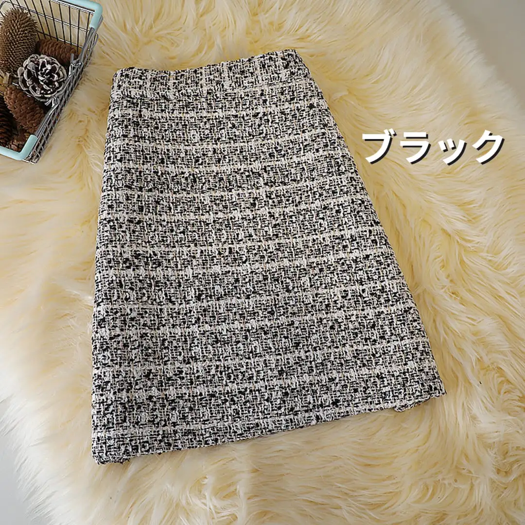 ボトムス スカート 3色展開 ミニスカート ツイード 気質満点