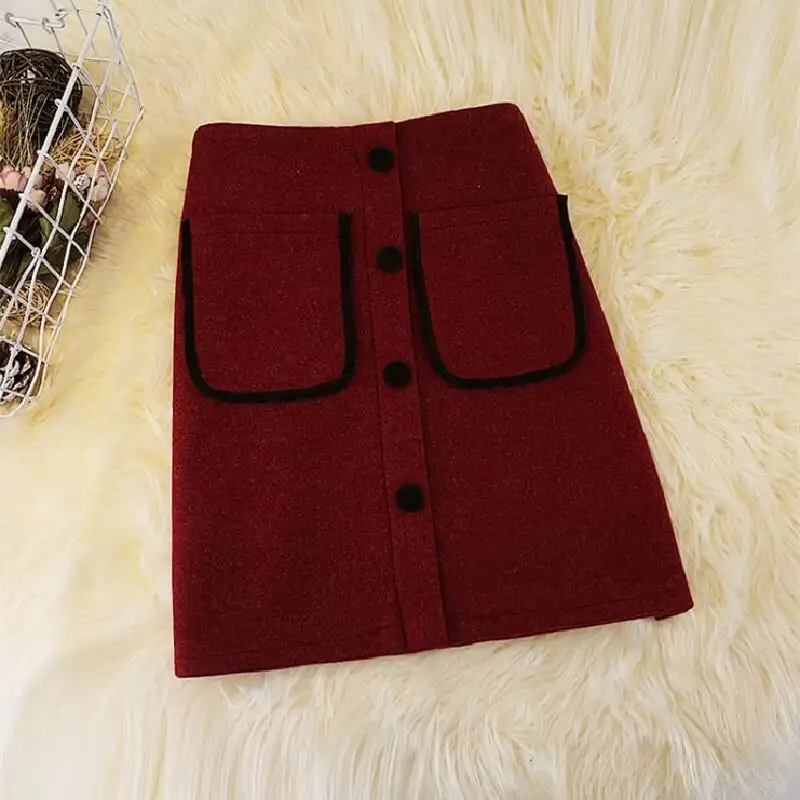 ボトムス スカート 3色展開 ミニスカート シングルブレスト