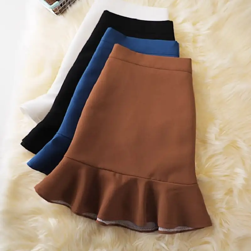 ボトムス スカート 4色展開 ミニスカート ペプラム