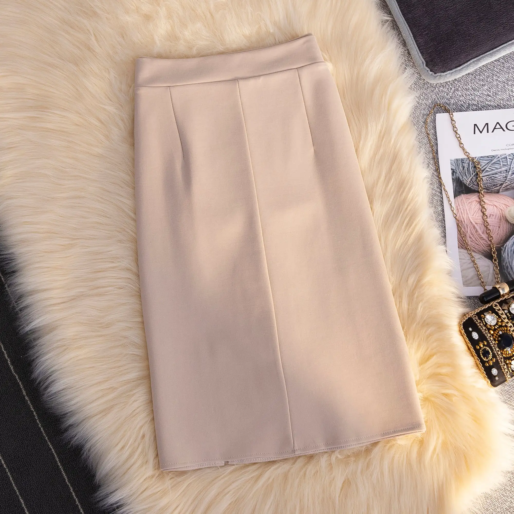 ボトムス スカート 2色展開 ペプラム 通勤 無地 デザイン感