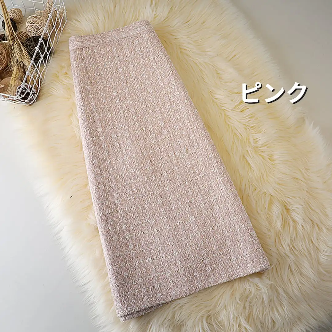 ボトムス スカート 3色展開 ロングスカート ツイード 気質満点