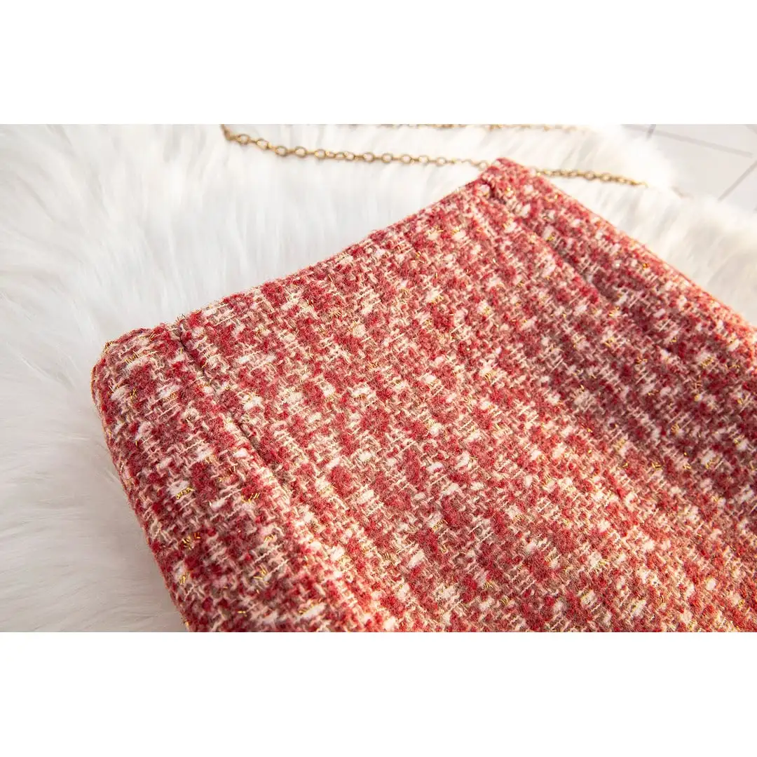 ボトムス スカート ミニスカート 大きいサイズ 気質 ツイード