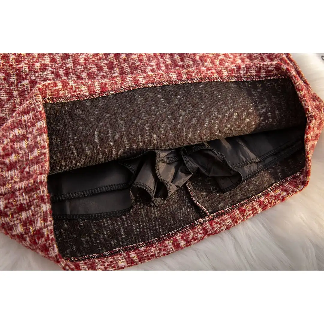 ボトムス スカート ミニスカート 大きいサイズ 気質 ツイード