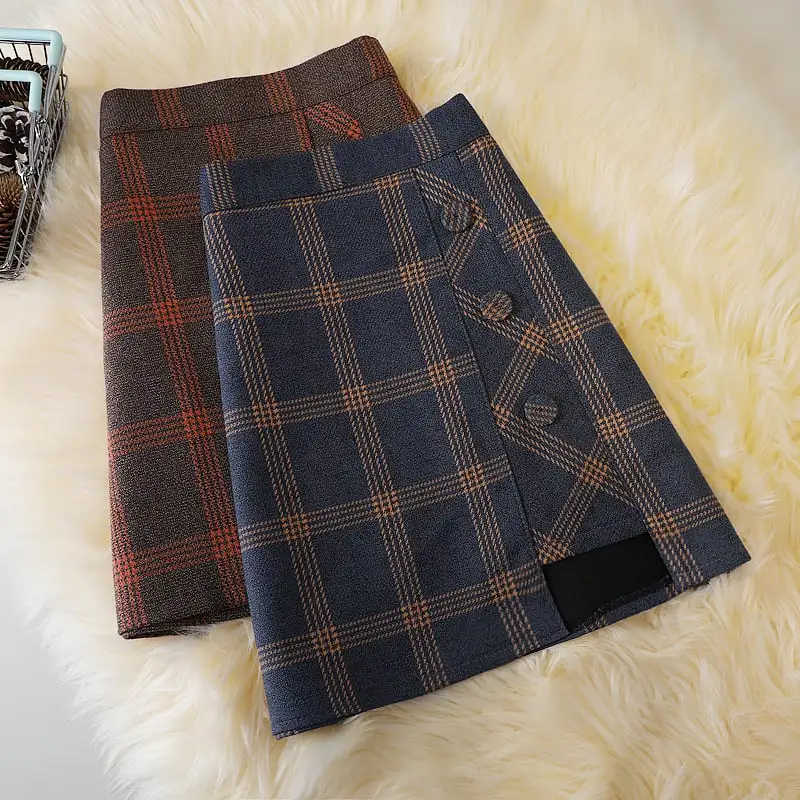 ボトムス スカート 2色展開 ミニスカート チェック柄 気質満点 通勤