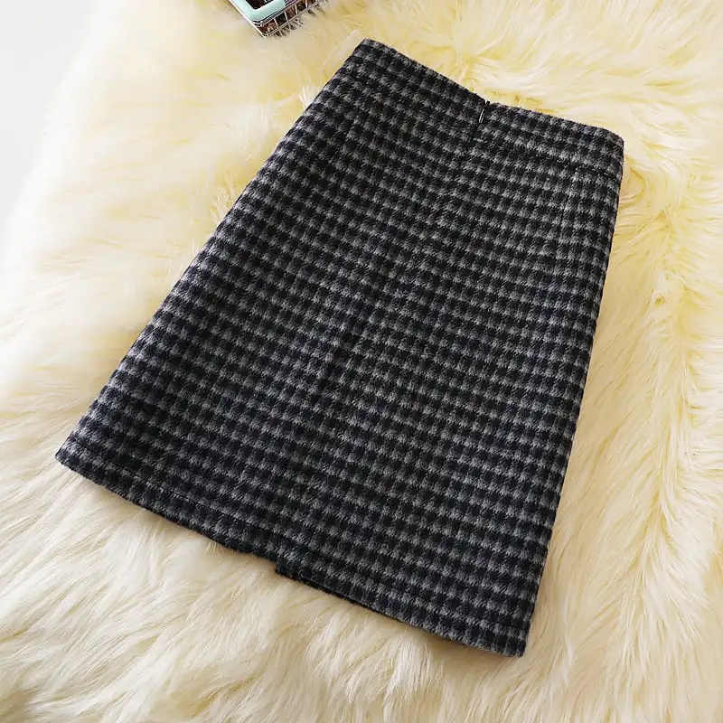 ボトムス スカート 2色展開 ミニスカート チェック柄 ボタン