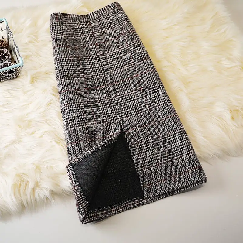 ボトムス スカート 2色展開 ロングスカート ボタン 通勤 チェック柄