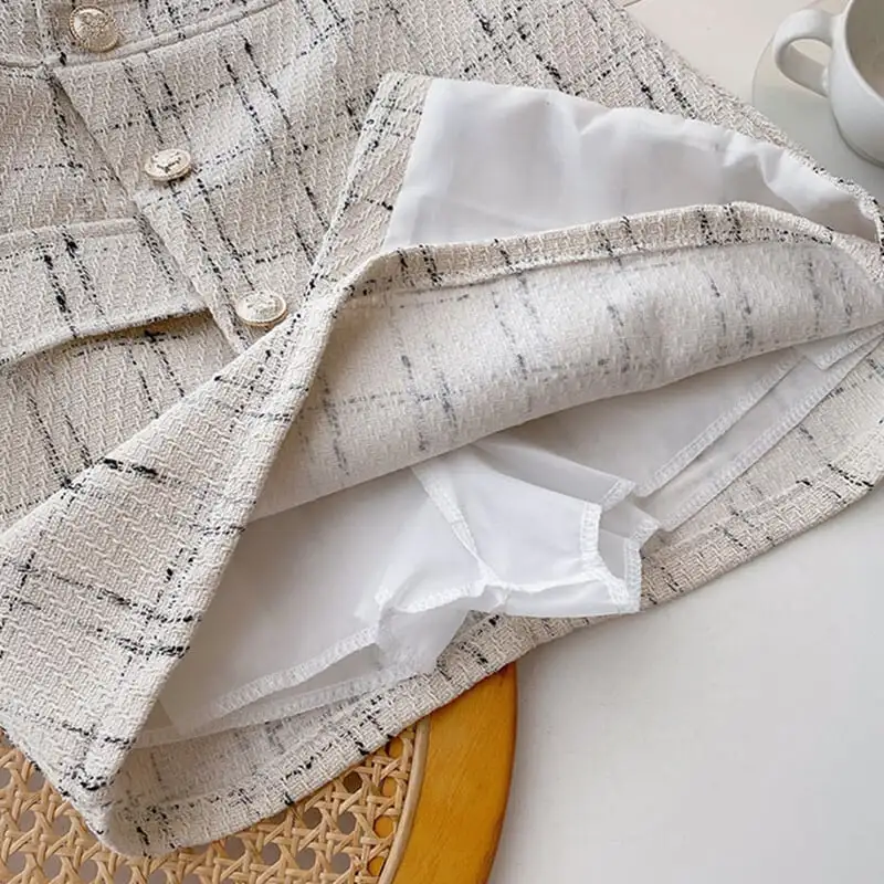 ボトムス スカート チェック柄 不規則 ハイウエスト