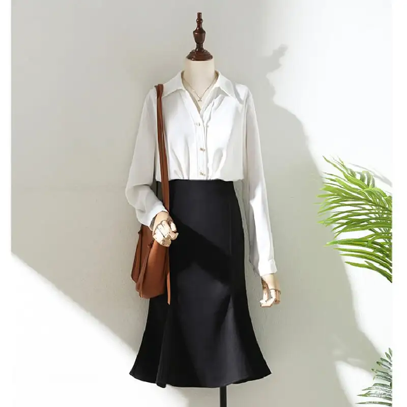 ボトムス スカート 2色展開 フィッシュテール 気質満点 通勤