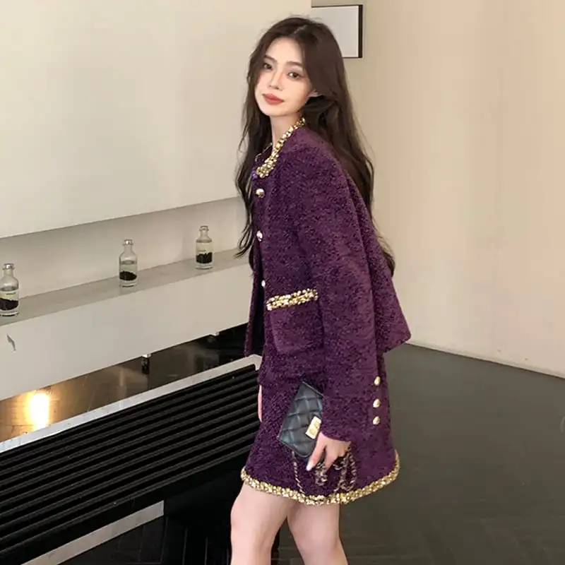 セットアップ ジャケット+スカート ラインストーン 視線集中