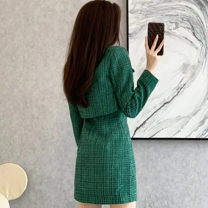 セットアップ OL/通勤 かわいい ツイード キャミソール トップス+ワンピース