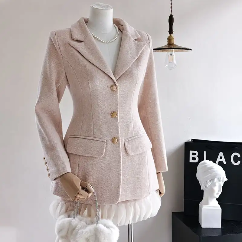 セットアップ ジャケット+スカート スーツ デザイン感 長袖