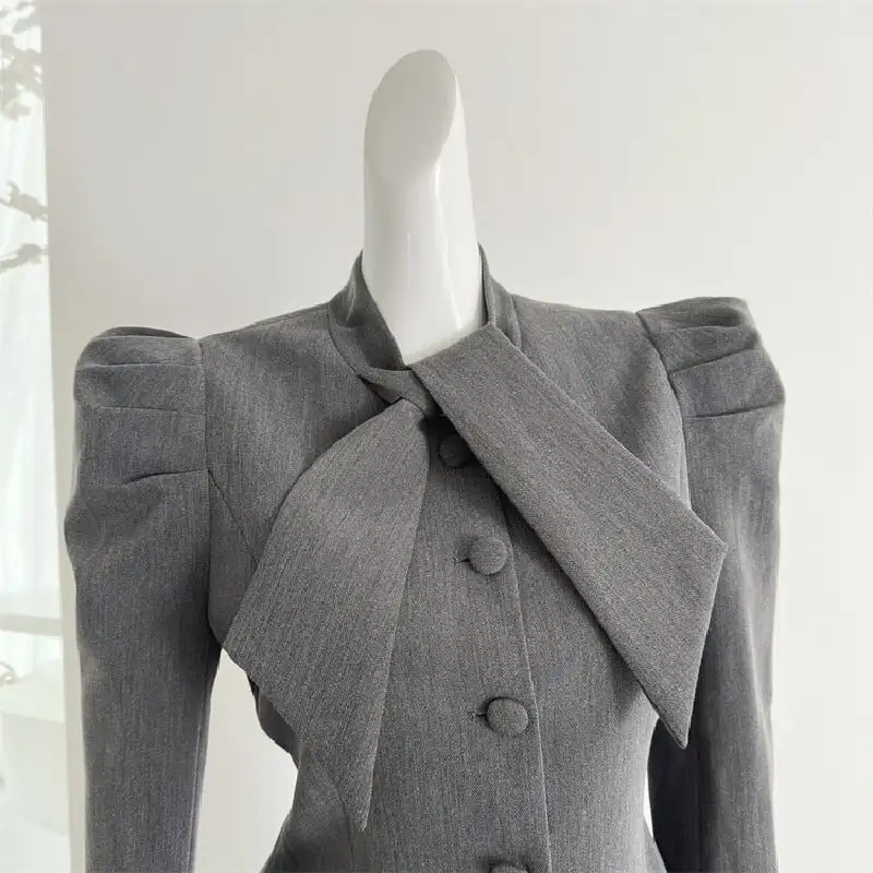 セットアップ ジャケット+スカート エレガント 肩パフ 長袖