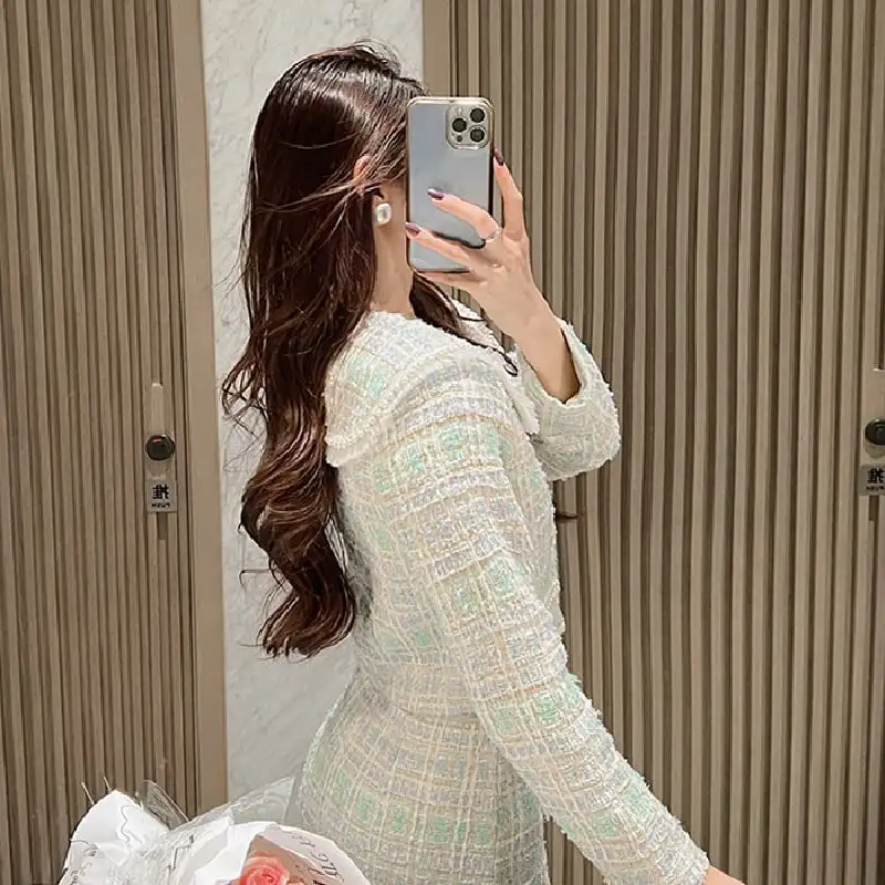 セットアップ ジャケット+スカート３色展開 ツイード スウィート