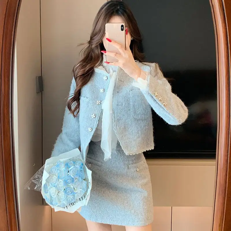 セットアップ ジャケット+スカート 長袖 気質溢れる