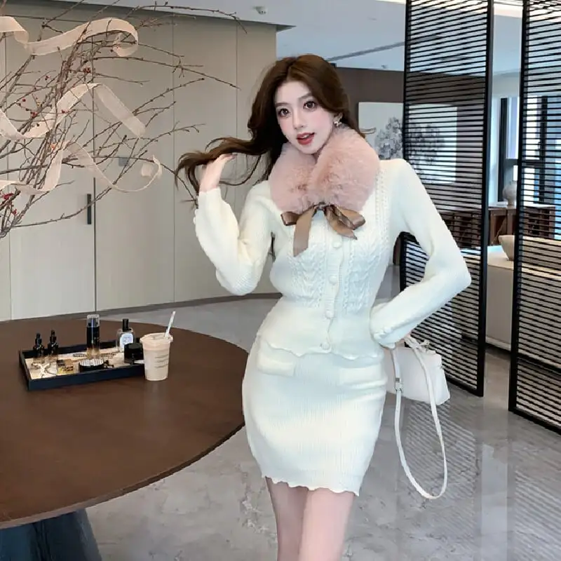 セットアップ トップス+スカート ニット スウィート