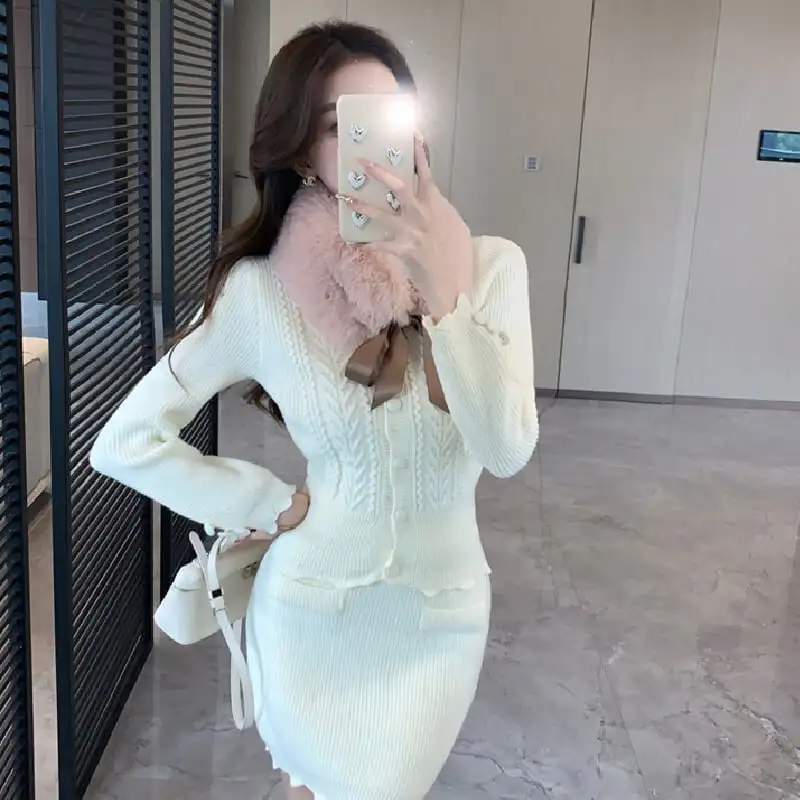 セットアップ トップス+スカート ニット スウィート