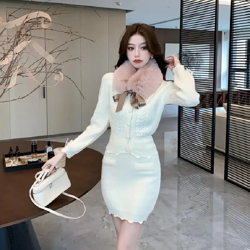 セットアップ トップス+スカート ニット スウィート