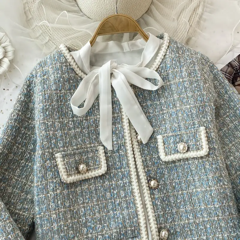 セットアップ ジャケット+スカート ツイード 綺麗め エレガント 気質