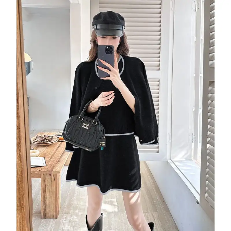 セットアップ 3点セット ニット 2色展開 シンプル