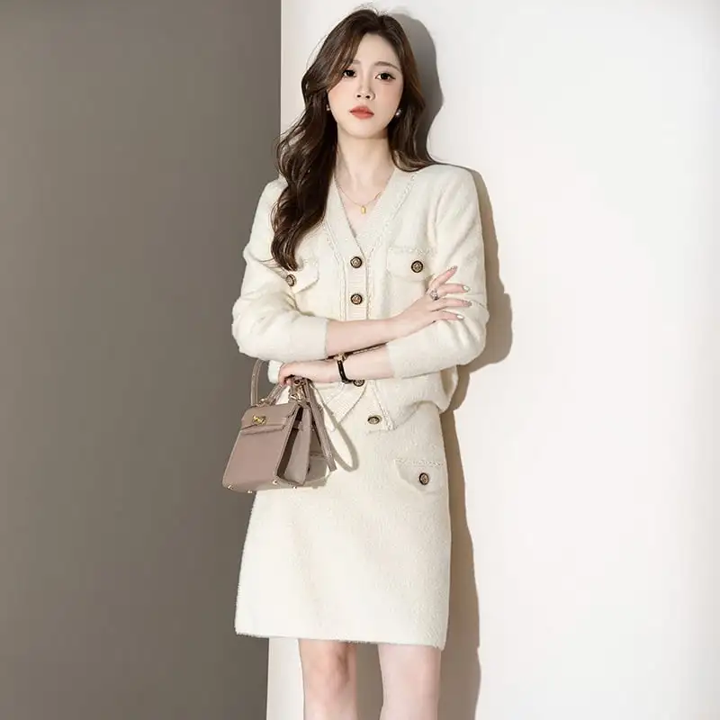 セットアップ トップス+スカート 通勤 Vネック フェミニン