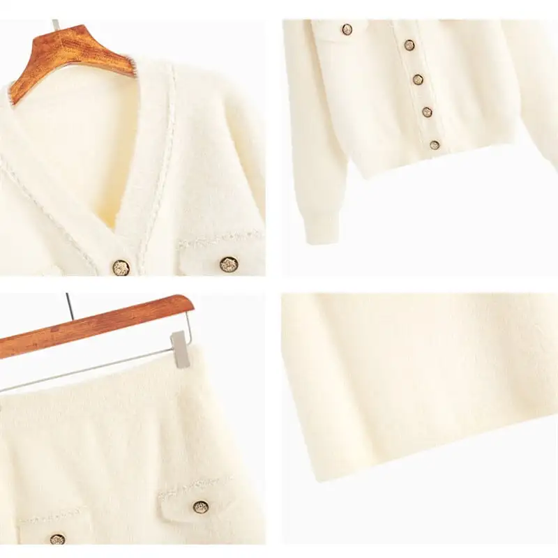 セットアップ トップス+スカート 通勤 Vネック フェミニン