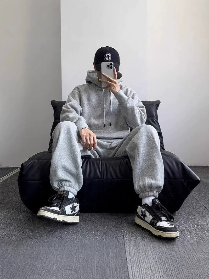 セットアップ シンプル ルーズ カジュアル トレーナー＋長ズボン