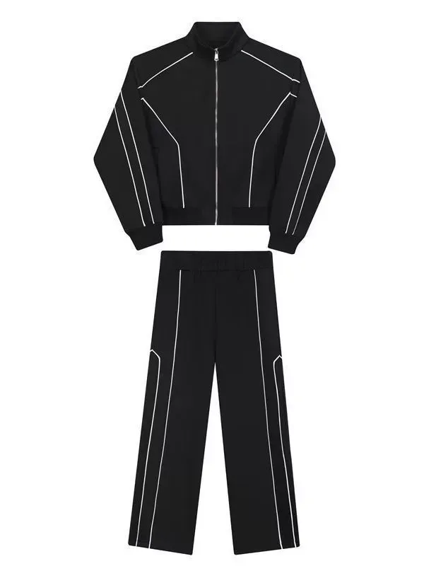 セットアップ カジュアル カッコイイ 人気 ジャケット ワイドパンツ セット